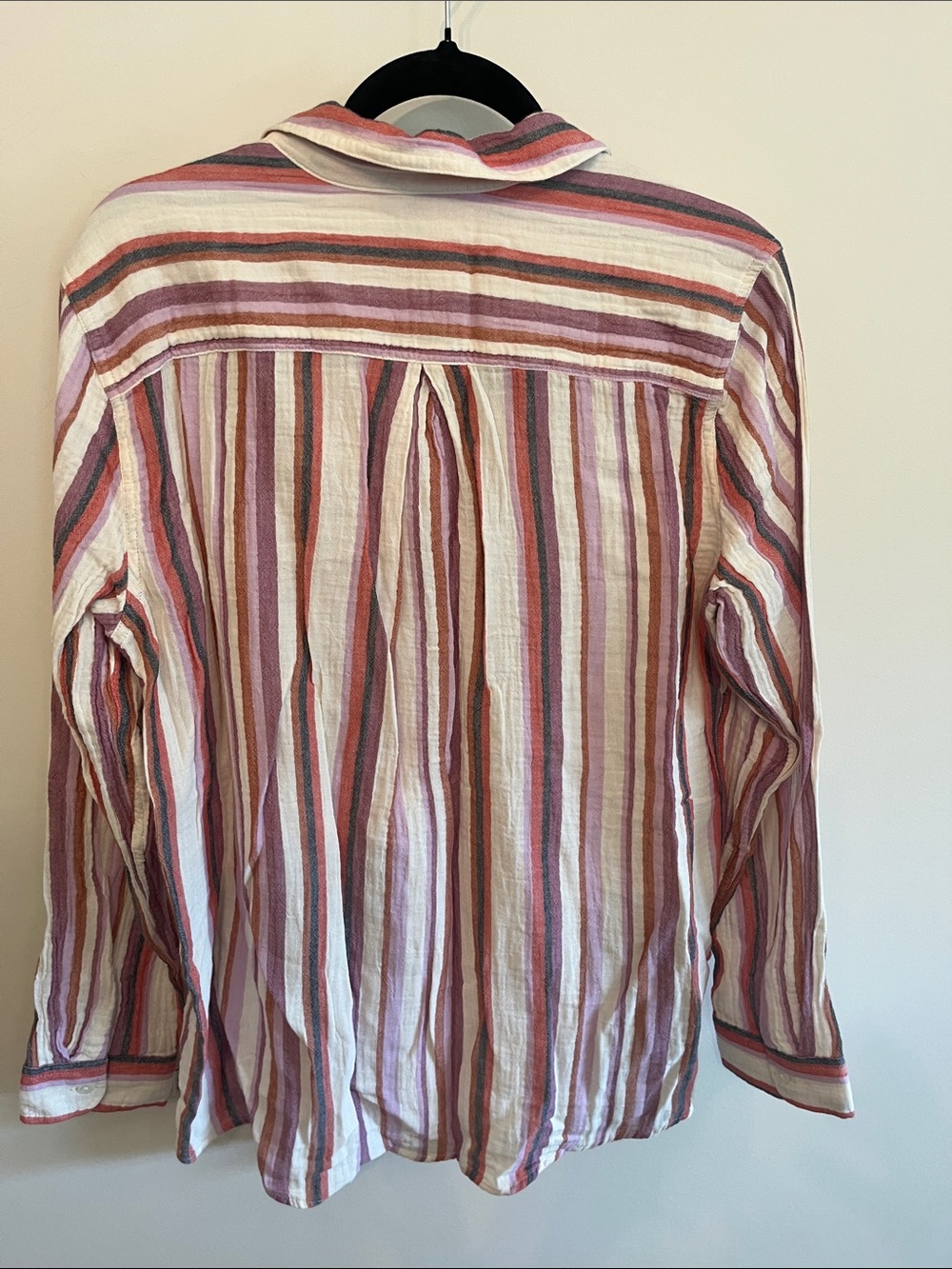 Eddie Bauer Multistripe Button-Down Shirt in White, Pink, Rust and Blue-Grey - Picture 3 of 6